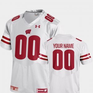 Men's Wisconsin Badgers NCAA #00 Custom White NCAA Under Armour 2018 Stitched College Football Jersey UA31I60RY